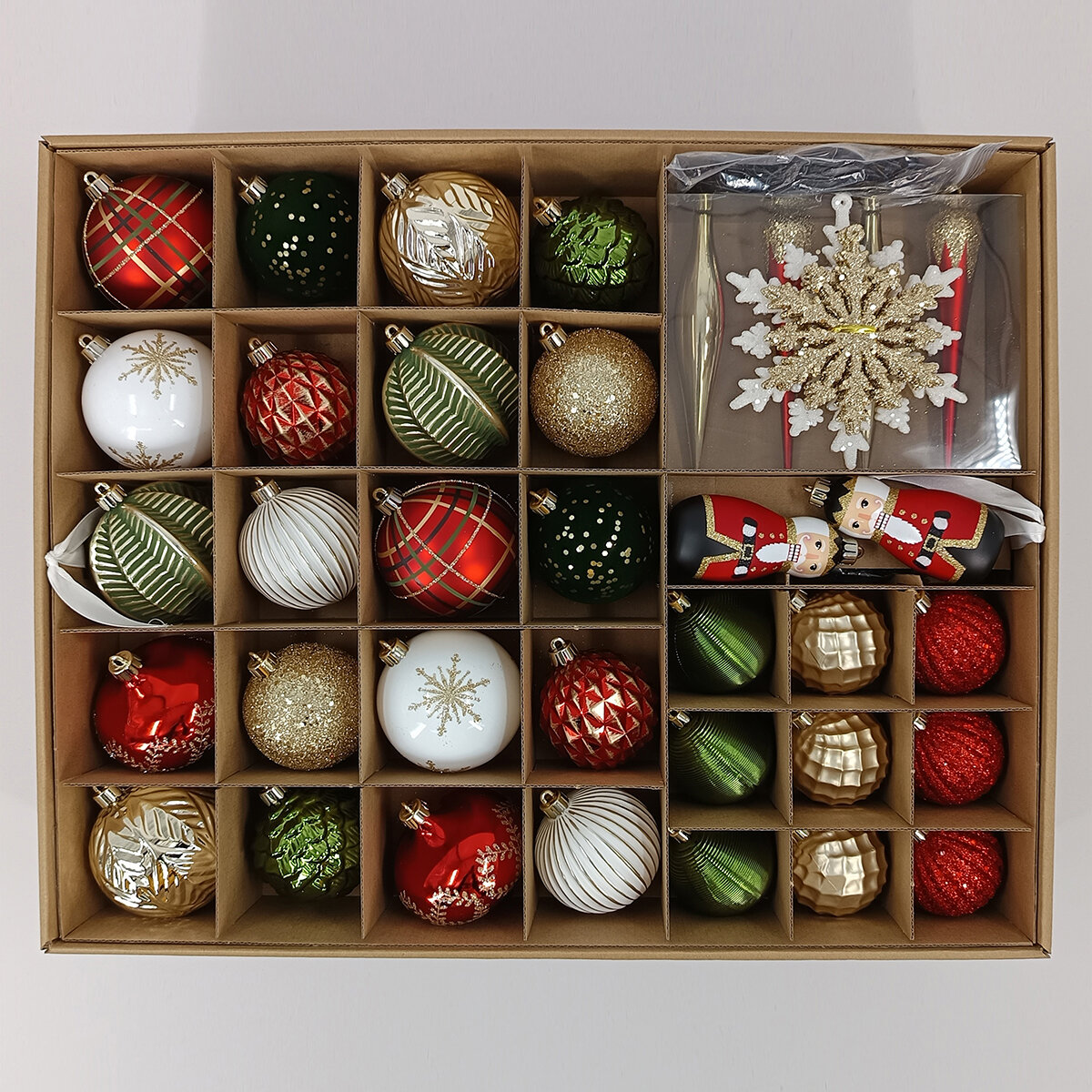 Surtido de Adornos Navideños 80 Piezas - Rojo/Verde