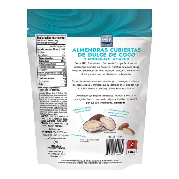 Edward Marc Almendras Cubiertas de Dulce de Coco y Chocolate Amargo 907 g