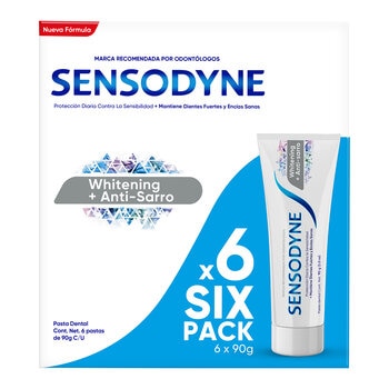 Sensodyne Whitening Anti Sarro 6 pzas de 90 gramos