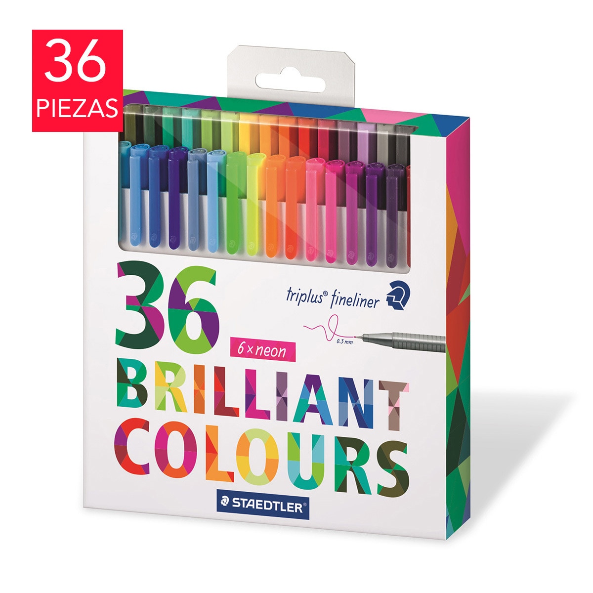 Staedtler Marcadores Punto Fino Colores Brillantes, 36 Piezas