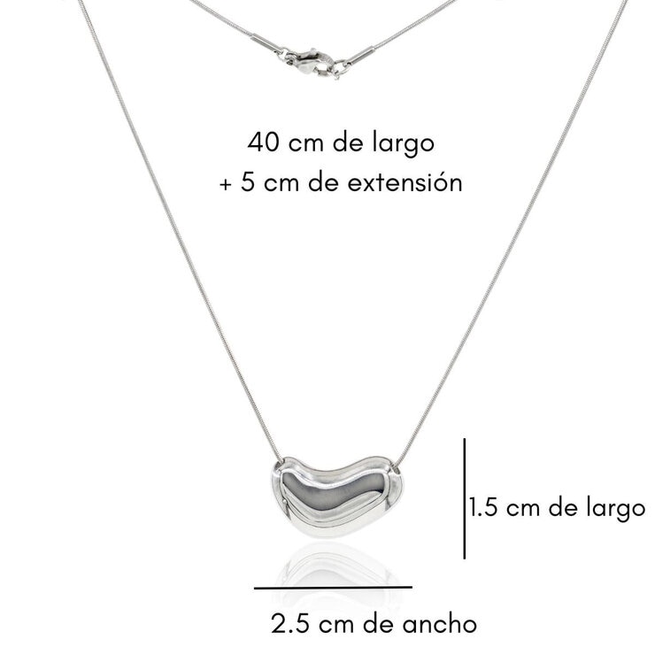Mayfer, Juego de Collar y Anillo Ajustable, en Alineación de Metal Bañado en Rodio