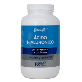 Naturagel Ácido Hialurónico con Vitamina A y Colágeno 160 cápsulas.