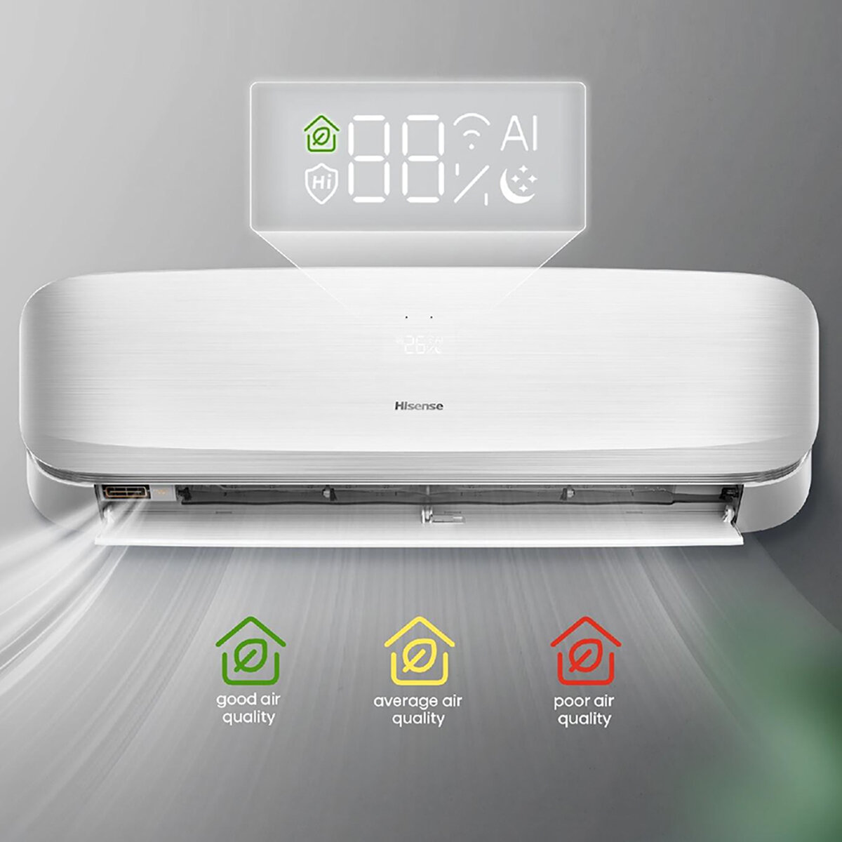 Hisense, Aire Acondicionado Minisplit, Enfriamiento y Calefacción, 12,000 BTU, 220V, Gas R32 Hisense, Aire Acondicionado Minisplit, Enfriamiento y Calefacción, 12,000 BTU, 220V, Gas R32