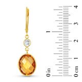 Aretes de Citrino y Topacio, Oro Amarillo 14K