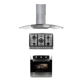 Koblenz Combo Campana 90 cm Parrilla 75 cm y Horno de Gas