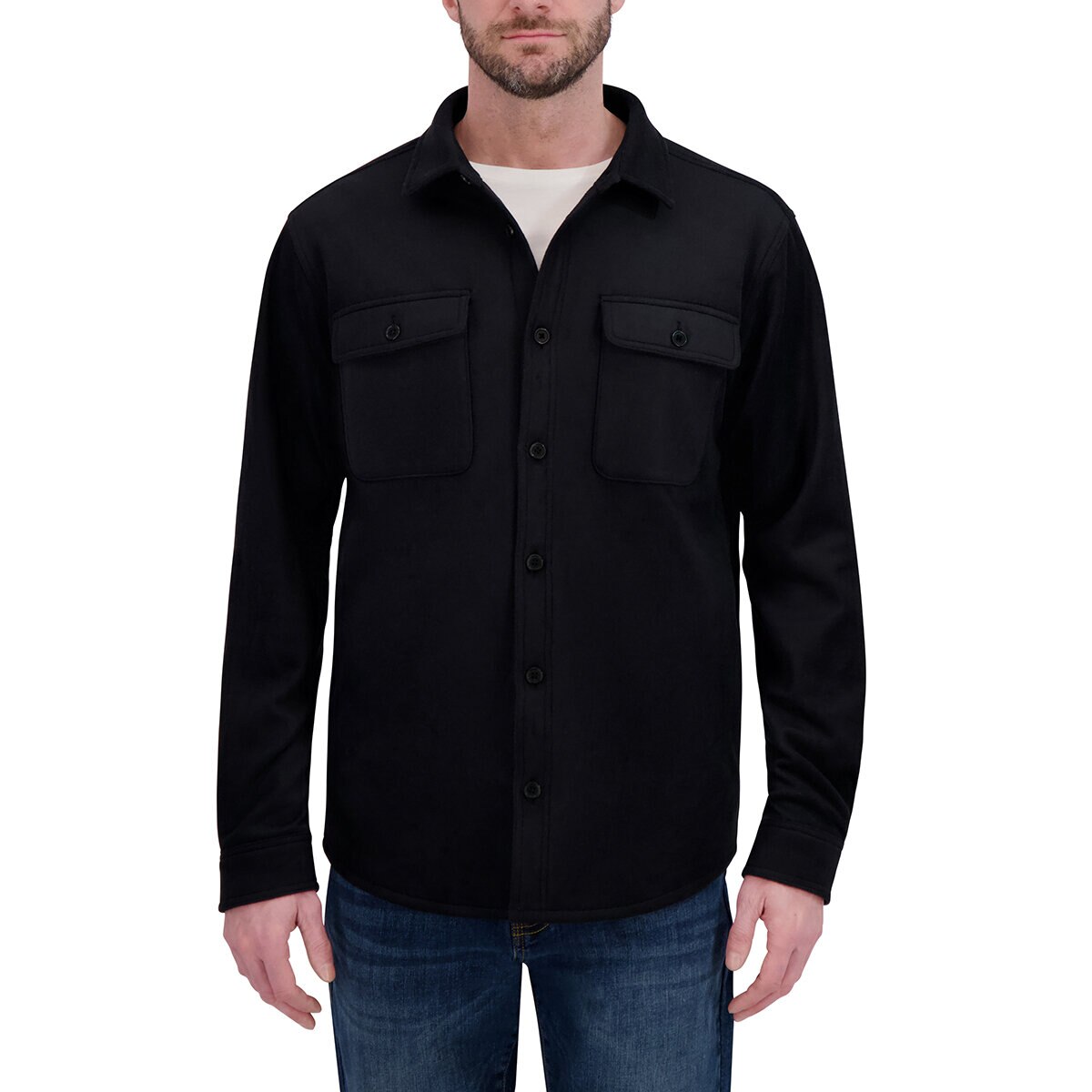 Kirkland Signature Sobrecamisa para Caballero Negro Grande