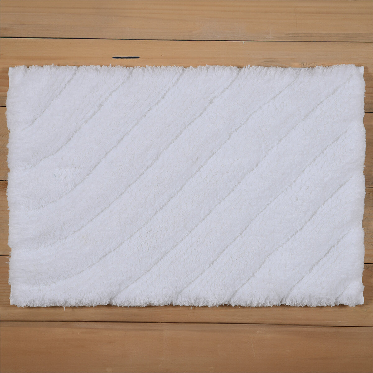 Riviera Home Tapete Para Baño con Diseño de Ondas 60 cm x 91 cm  White