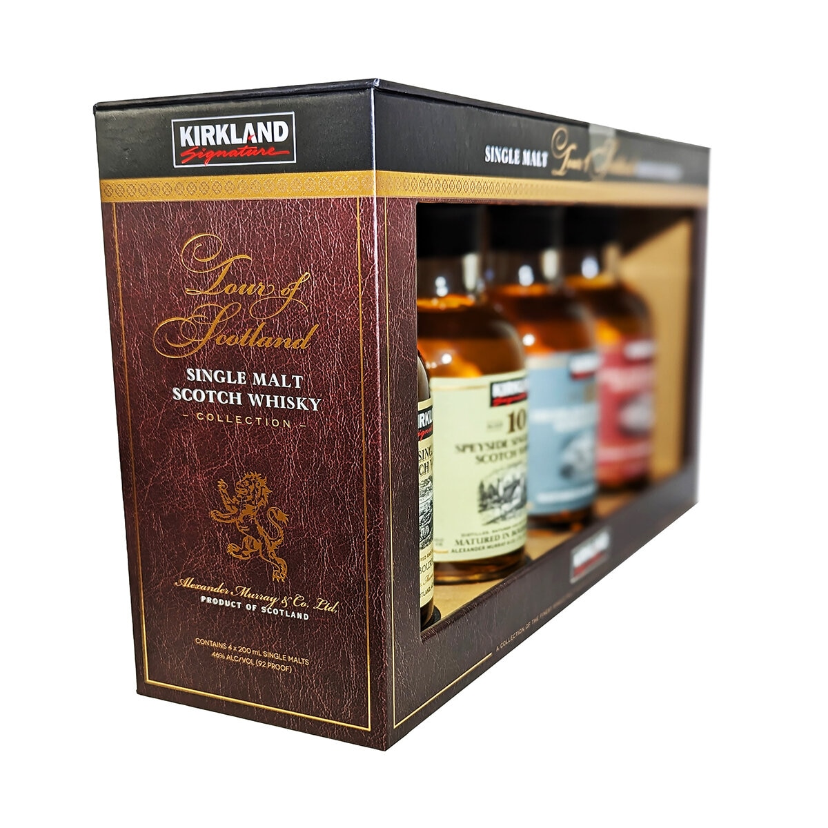 Whisky Kirkland Signature Tour de Regiones de Escocia 4 pzas de 200 ml