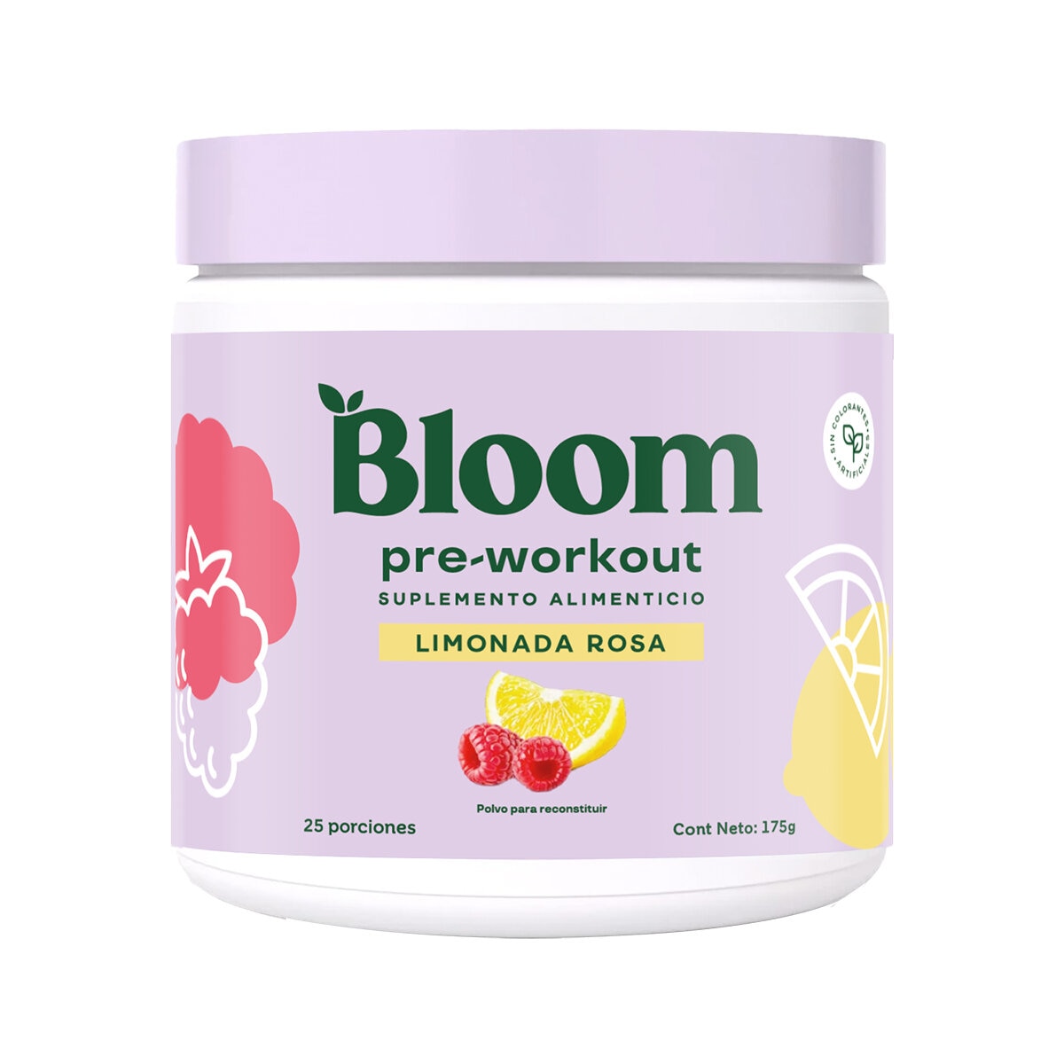 Bloom PreWorkout Con Vitamina C, B6,B12 Limonada Rosa