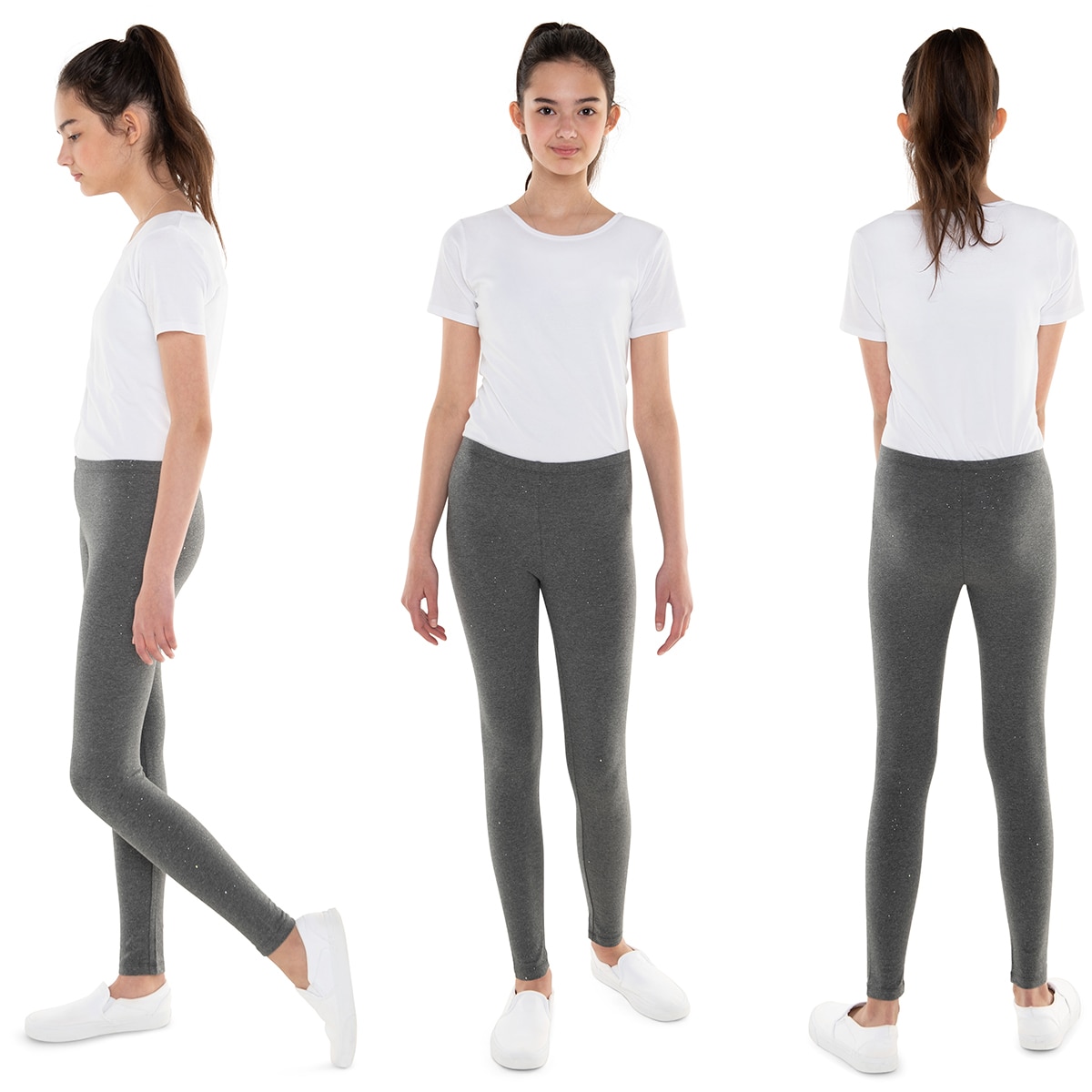 Vigoss, Leggings para Niña, 3 piezas, Gris, Rosa, Azul Marino con