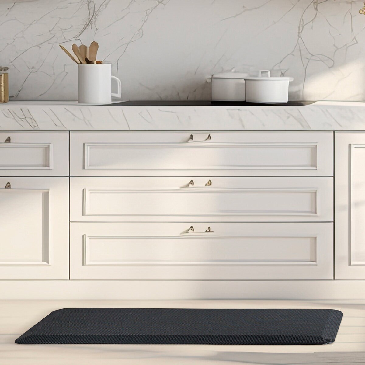 Mon Chateau, Tapete de Gel AntiFatiga, Negro Trenzado