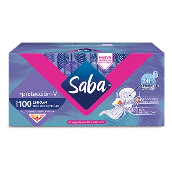 Saba Toallas Femeninas Protección V 100 pzas