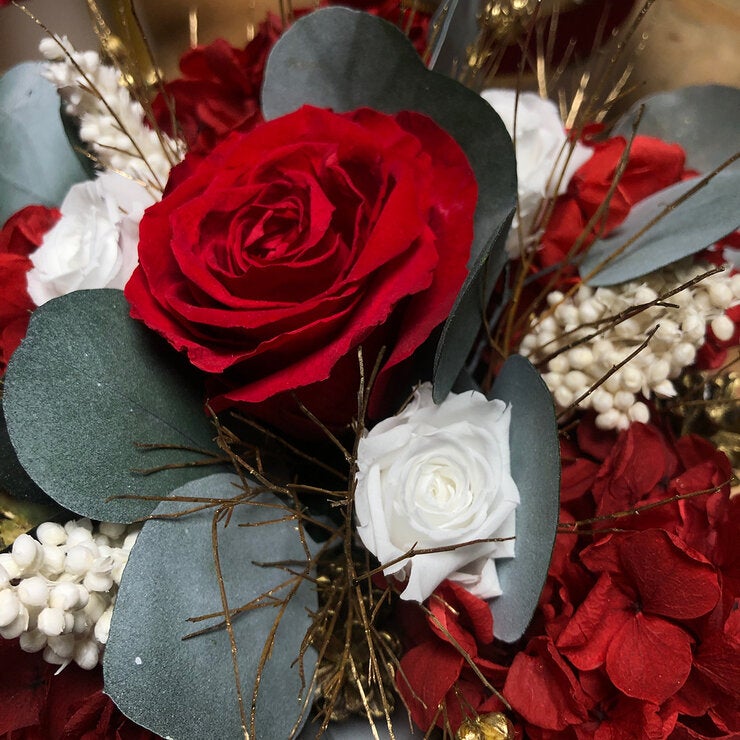 Bouquet Navidad, Caja Negra Listón Rojo Bouquet Navidad, Caja Negra Listón Rojo