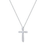 Dije de Cruz de Diamantes 0.20ctw, Oro Blanco 14K