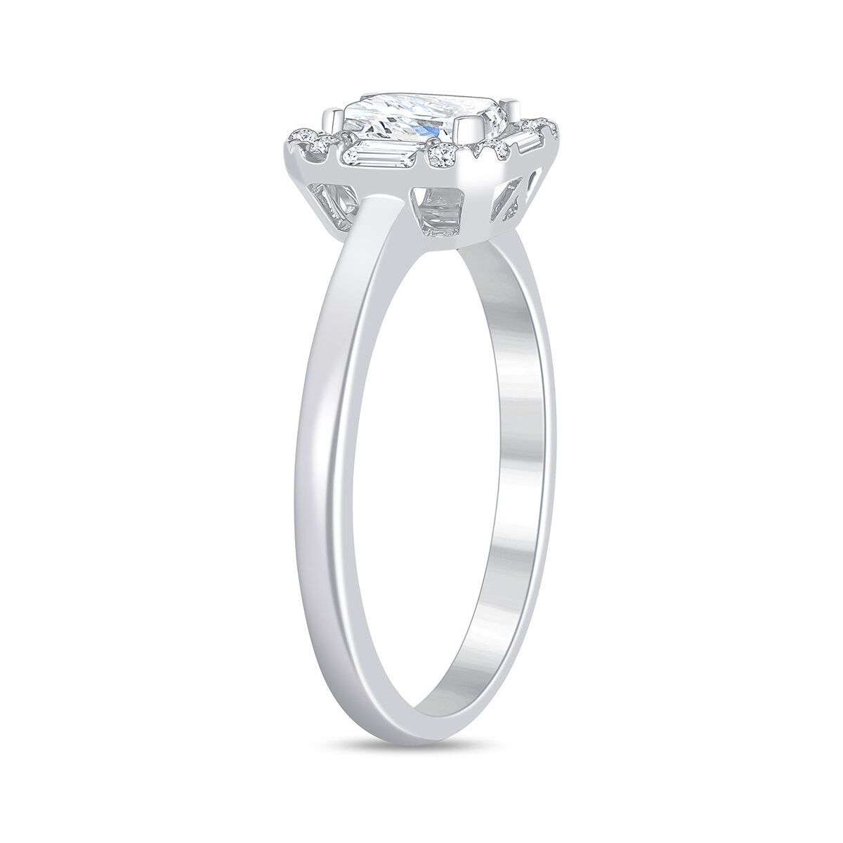 Anillo de Compromiso, Diamantes 0.85ctw, Oro Blanco de 14K