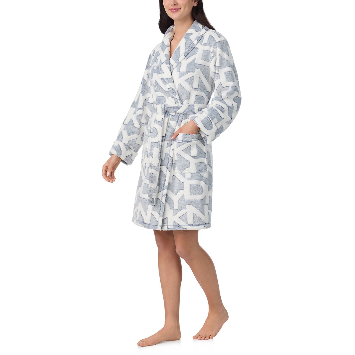 DKNY Bata para Dama Azul Grande