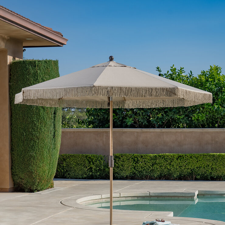SunVilla, Sombrilla Cabana de 3m con Fleco , Color Beige