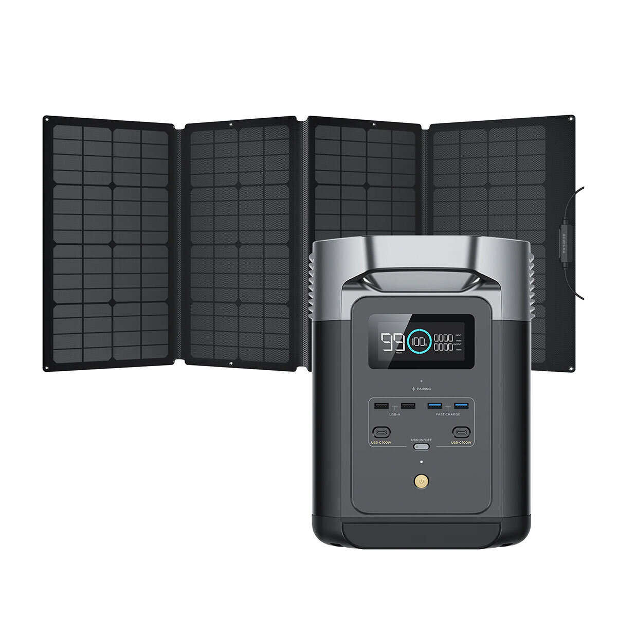 EcoFlow Estación de Energía Portátil Delta 2 + Panel Solar de 160W