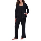 Lucky Brand Conjunto de Descanso de 3 Piezas para Dama negro extra grande