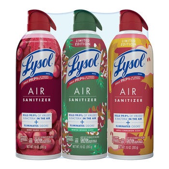 Lysol Air Sanitizante Ambiental Edición Navidad 3 pzas de 283 g
