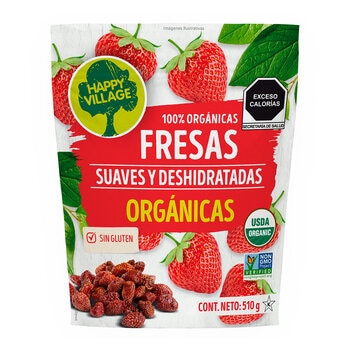 Happy Village Fresas Orgánicas Deshidratadas 510 g