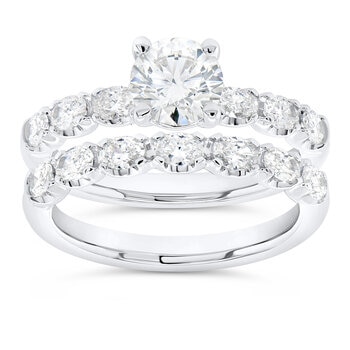Anillo de Diamantes 0.50ctw, de Oro Blanco 14K