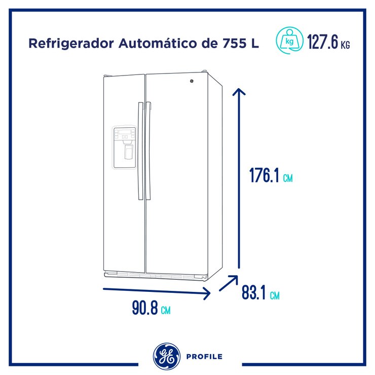 Refrigerador 26' Side By Side GE Costco México