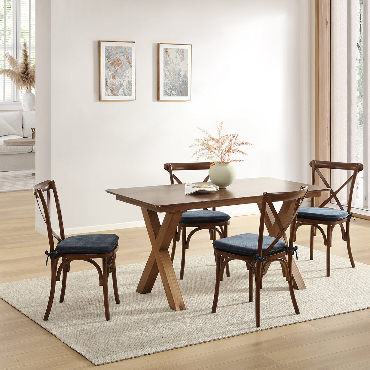 Sutton Place, Juego de 2 Cojínes para Silla, Azul