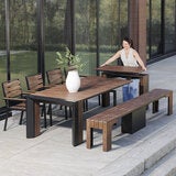 Transformer Table, Set de Comedor para Exterior Color Oscuro, Capacidad para 12 Personas