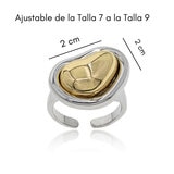 Mayfer, Juego de Collar y Anillo Ajustable, en Alineación de Metal Bañado en Rodio