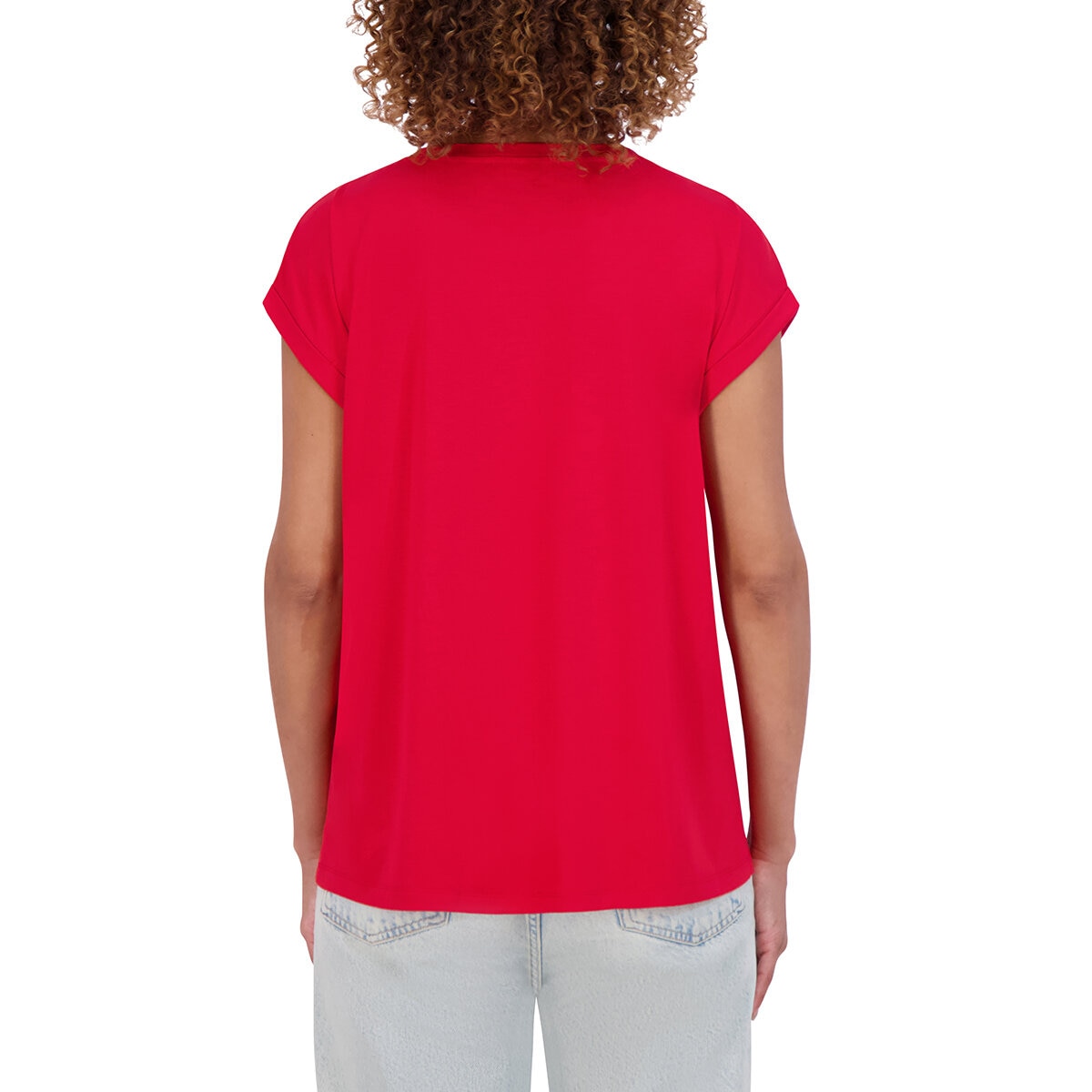 DKNY Playera para Dama Rojo Mediana