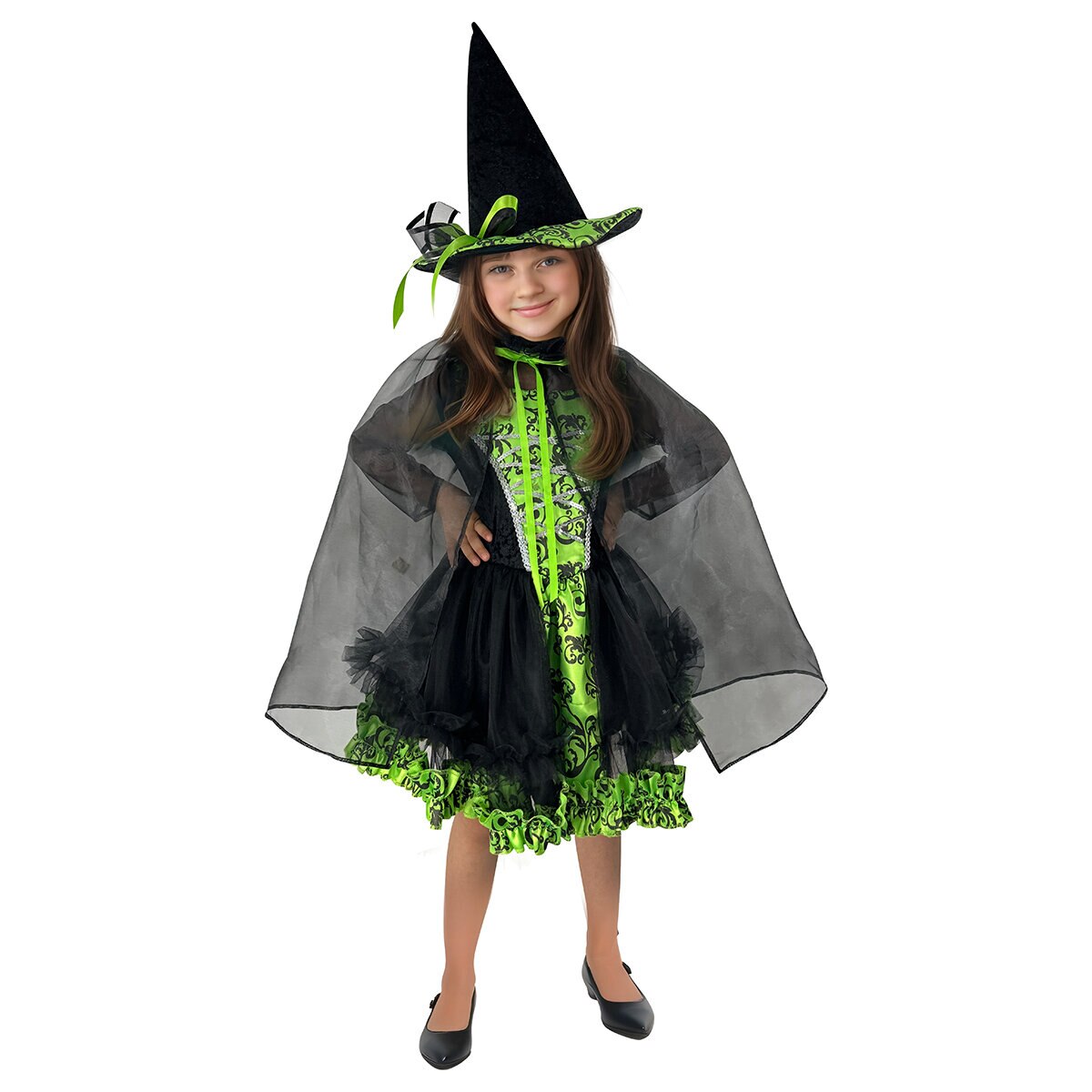 Disfraz para Niña, Bruja Verde 8 años