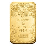 Lingotes de Oro 25 pz de 1g c/u PAMP, Dragón Buena Suerte