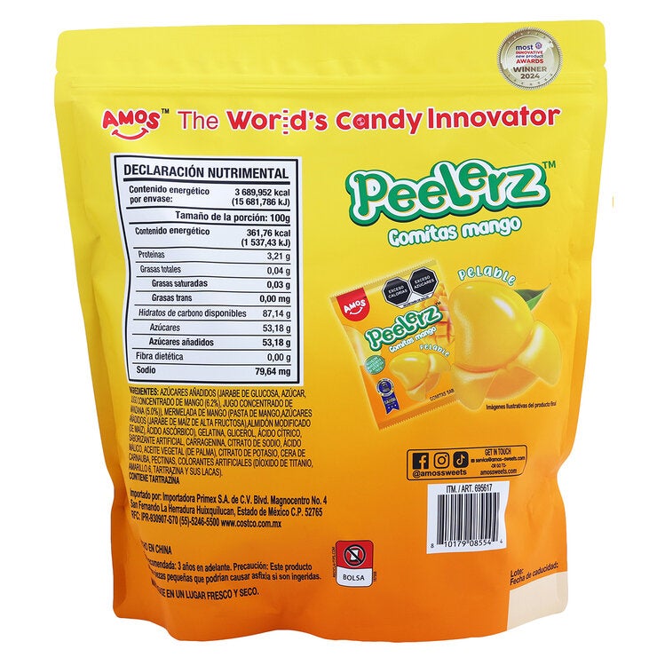 Amos Peelerz Gomitas de Mango 34/30 g