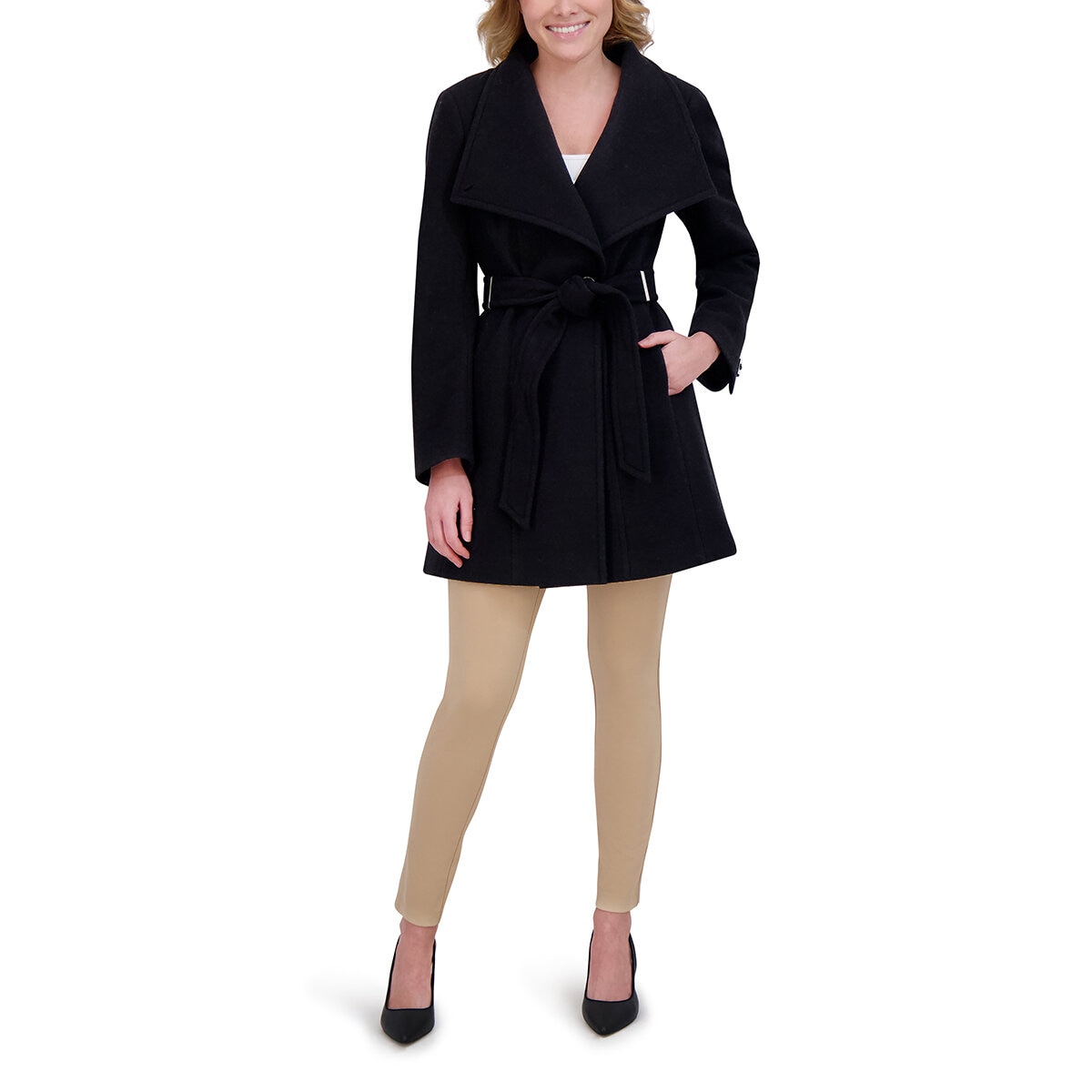 DKNY Abrigo para Dama Negro Chica