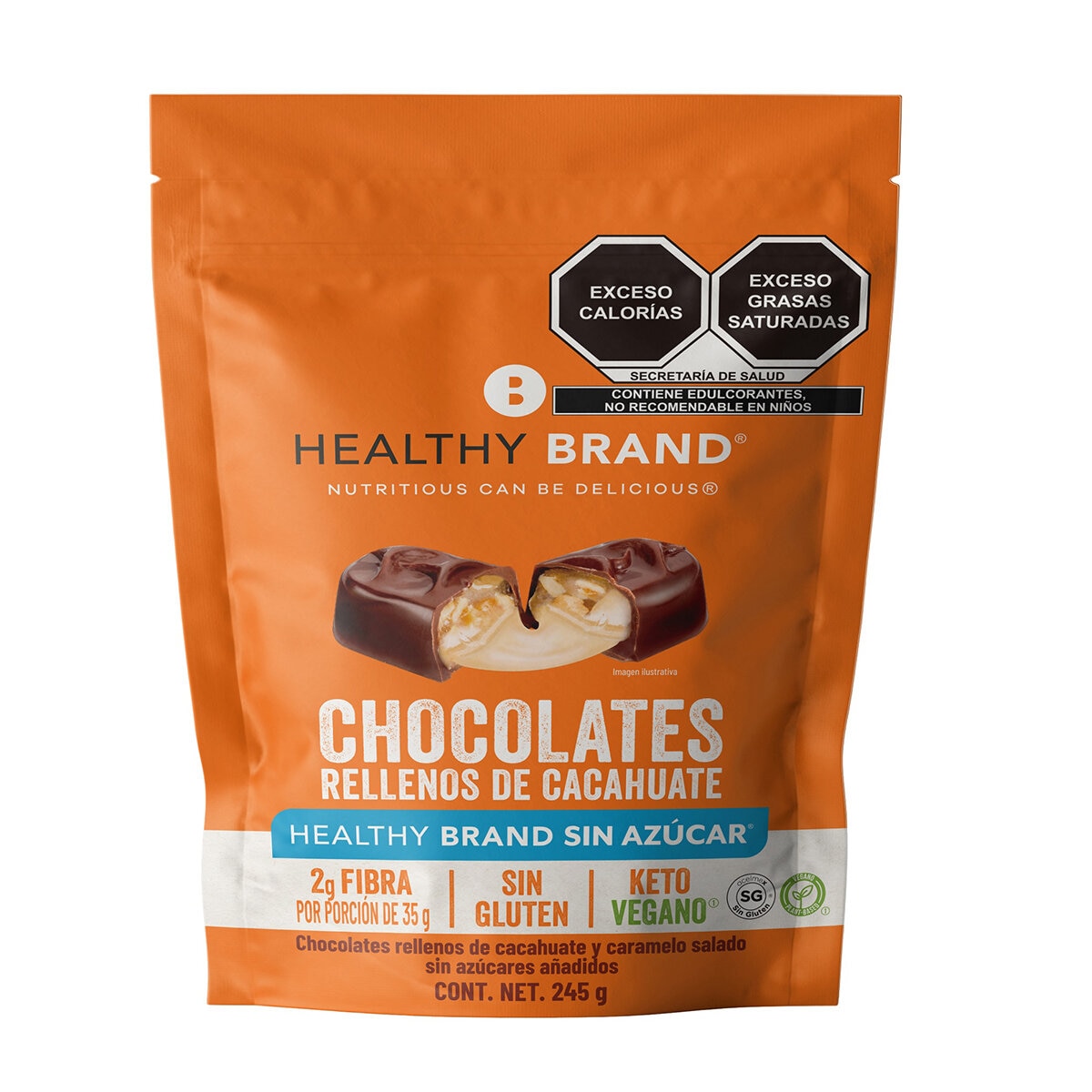 Healthy Brand Chocolates Keto 10 pzas de 24.5 g