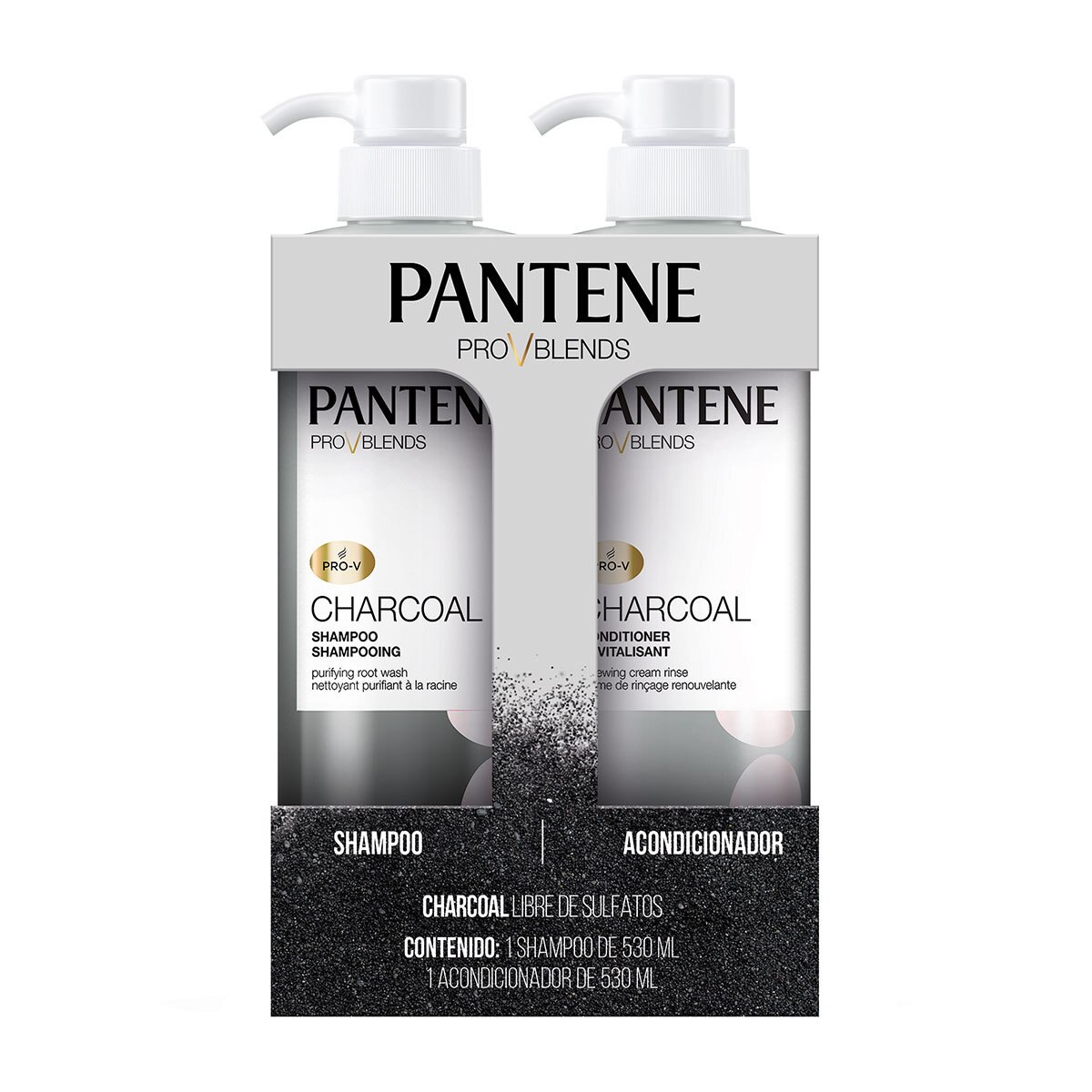 Pantene Charcoal shampoo + acondicionador con carbón activado Costco México