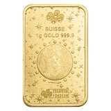 Lingotes de Oro 25 pz de 1g c/u PAMP, Caballo Buena Suerte