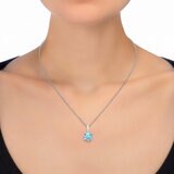 Dije de Topacio Solitario, Oro Blanco 14K