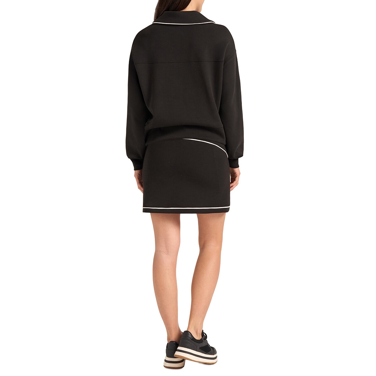 Max & Mia Set Sudadera con Falda Short para Dama Negro Chica