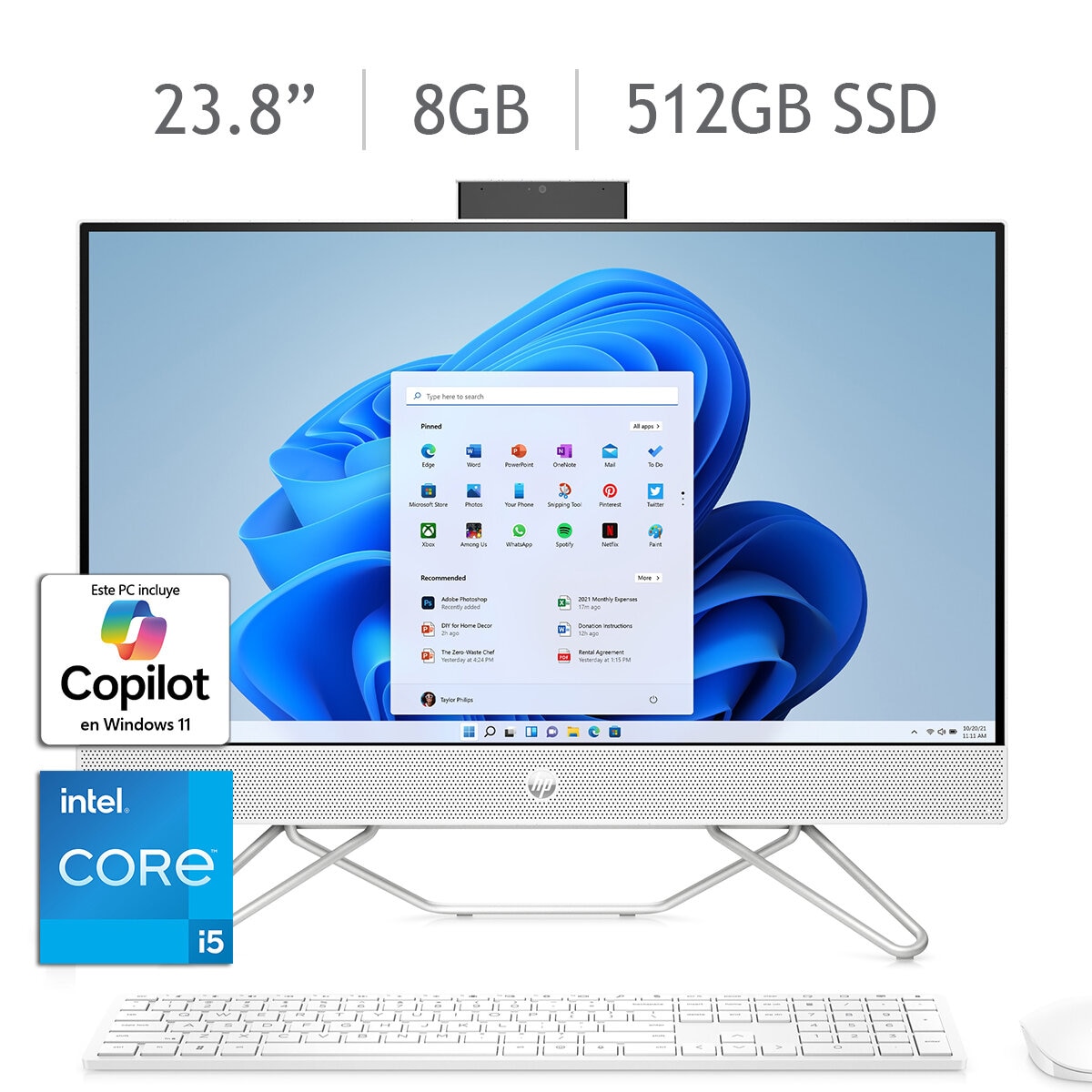 HP All-In-One 24-cb1025la Desktop 23.8" Full HD Intel Core i5 8GB 512GB SSD