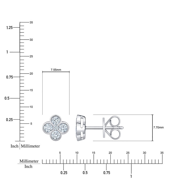 Aretes de Diamantes 0.50ctw, Oro Blanco 14K