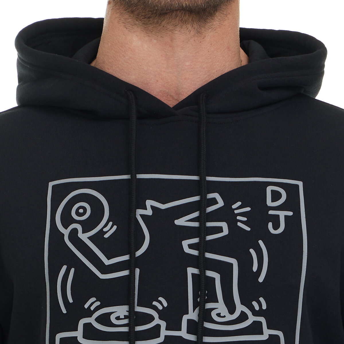 Keith Haring Sudadera para Caballero Negro Grande