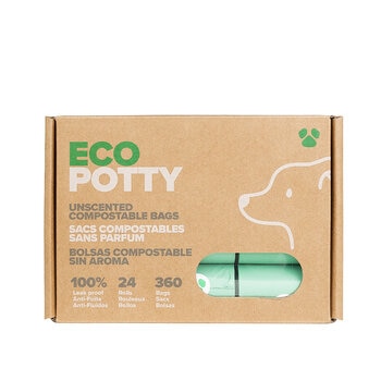 Eco Potty Bolsas Compostables Para Desechos De Mascotas 24 Rollos Con 15 Bolsas
