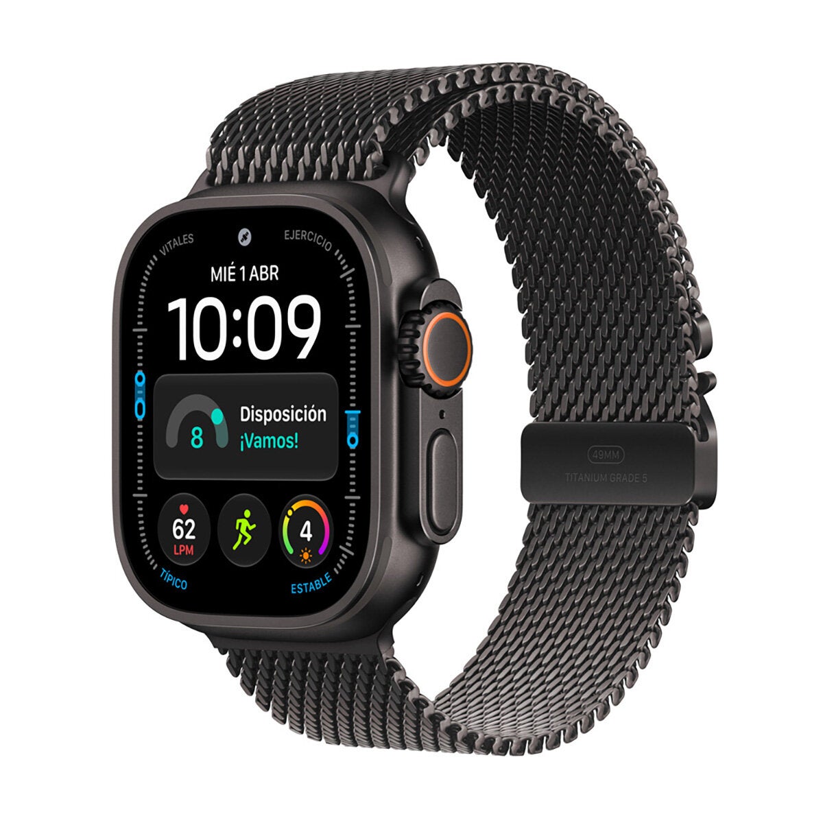 Apple Watch Ultra 4 (GPS + Celular) 49mm Titanio Negro + Correa Milanese Titanio - Talla M