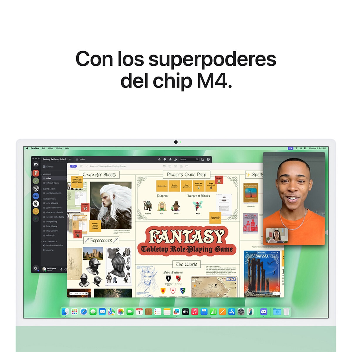 Apple iMac 24" 256GB 4.5K Chip M4 Verde CPU de 8 núcleos GPU de 8 núcleos Memoria unificada de 16GB