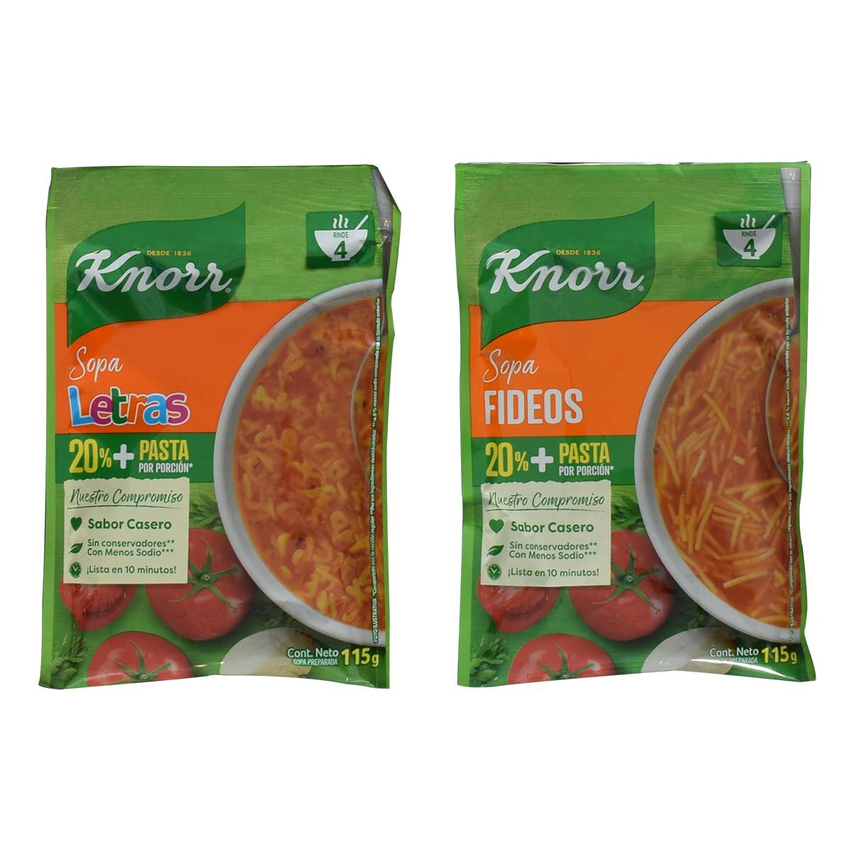Knorr Sopas Surtidas 10  pzas de 115 g
