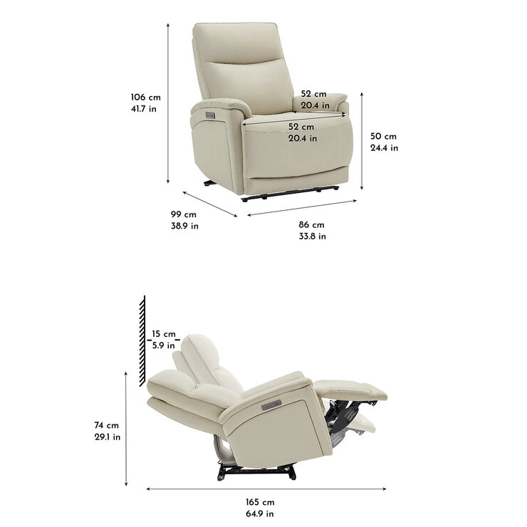 Gilman Creek Furniture, Sillón Reclinable Eléctrico de Cuero Gilman Creek Furniture, Sillón Reclinable Eléctrico de Cuero