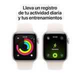 Apple Watch SE 3 (GPS + Celular) 44mm Aluminio Blanco Estelar + Correa Deportiva Blanco Estelar - Talla S/M