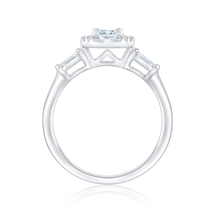Anillo de Compromiso, 0.98ctw Diamantes, Oro Blanco de 14K